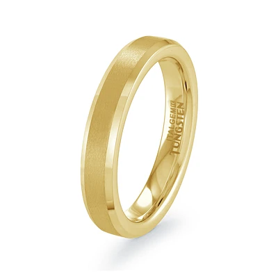 Bague en Tungstène Brossé Doré – 4mm. Color: jaune | Doucet Latendresse