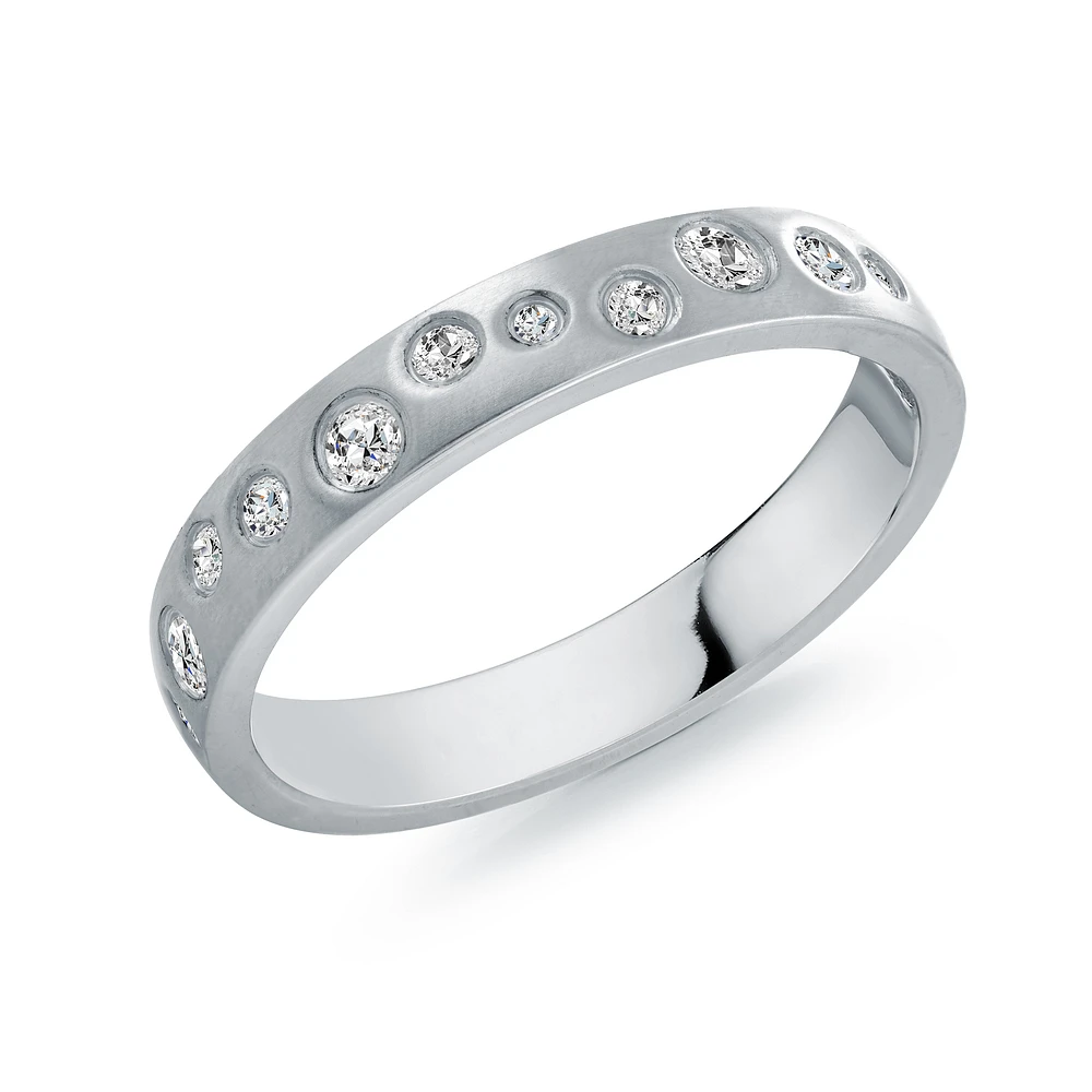 Bague en Acier Inoxydable avec Zircon Cubique. Color: gris | Doucet Latendresse