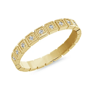 Bague en Acier Inoxydable Doré avec Accents de Zircon Cubique. Color: jaune | Doucet Latendresse