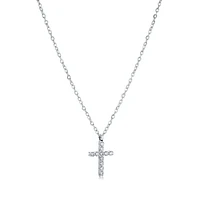 Collier Pendentif Croix en Acier Inoxydable avec Zircon Cubique – 16