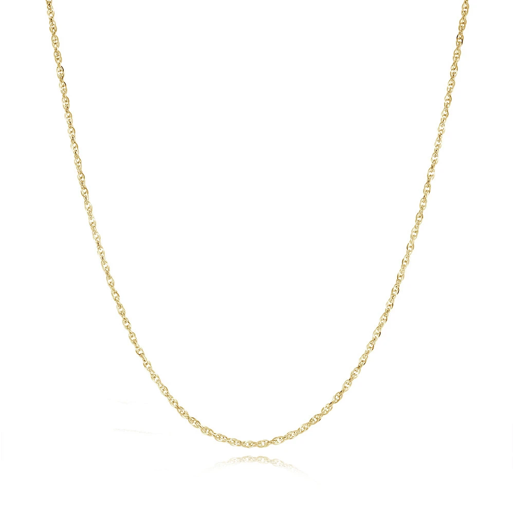 Collier Chaîne Corde en Acier Inoxydable Doré 1.7 mm – 18