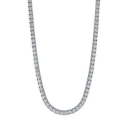 Collier Tennis en Acier Inoxydable avec Zircon Cubique – 18 