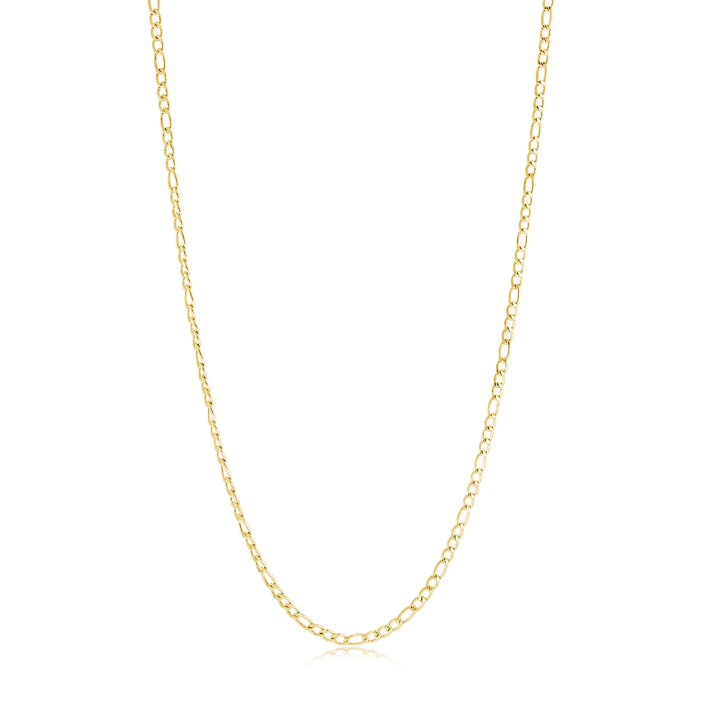 Collier Chaîne Figaro en Acier Inoxydable Doré – 3 mm, 18