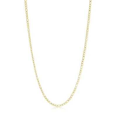 Collier Chaîne Figaro en Acier Inoxydable Doré – 3 mm, 18 