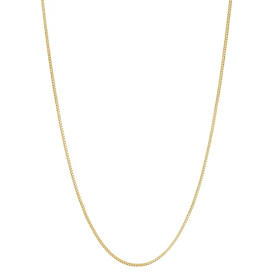 Collier Chaîne Carrée en Acier Inoxydable Doré – 1 mm, 18 