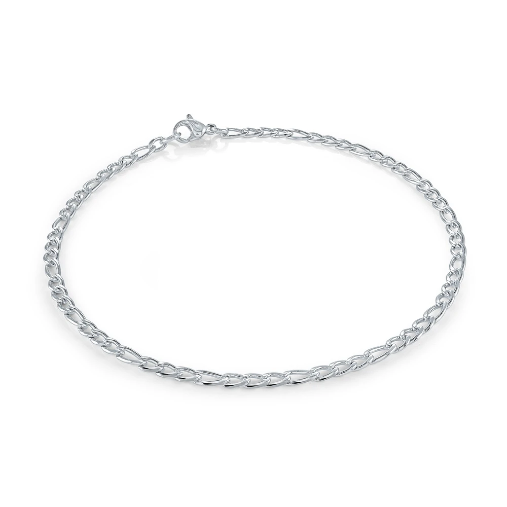 Stainless Steel Figaro Chain Anklet – 9