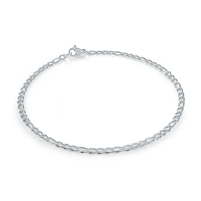 Stainless Steel Figaro Chain Anklet – 9