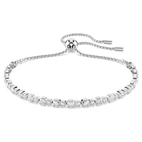 Bracelet Tennis en Cristaux, Plaqué Rhodium – Ajustable. Color: blanc | Doucet Latendresse
