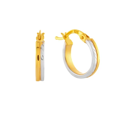 Dormeuses en Or Bicolore 10K – 10 mm. Color: 2 tons | Doucet Latendresse