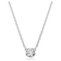 Collier avec Pendentif Perle Polie, Plaqué Rhodium. Color: blanc | Doucet Latendresse