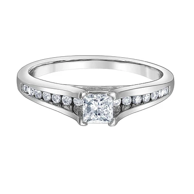 Women's Engagement Ring in White Gold  10k & Diamond. Color: white | Doucet Latendresse