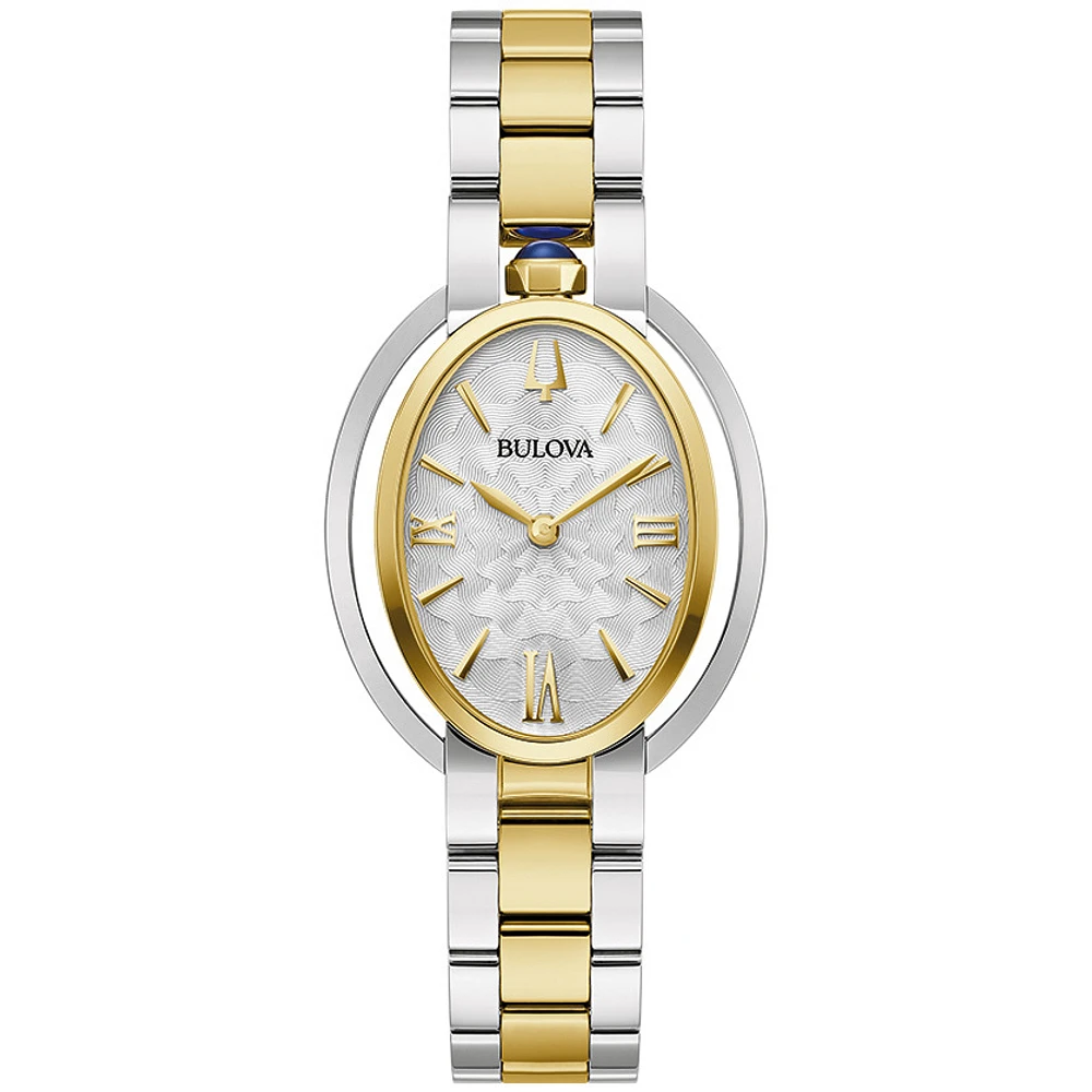 Bulova Two-Tone Stainless Steel Oval Watch – 28.8mm Silver Dial | Doucet Latendresse