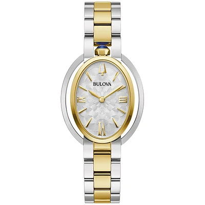Bulova Two-Tone Stainless Steel Oval Watch – 28.8mm Silver Dial | Doucet Latendresse
