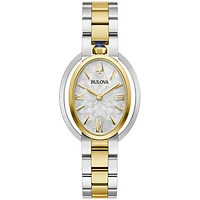 Bulova Two-Tone Stainless Steel Oval Watch – 28.8mm Silver Dial | Doucet Latendresse