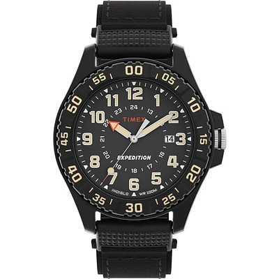 Timex Expedition Acadia Rugged Black Resin Watch – 42 mm, INDIGLO, 100 M | Doucet Latendresse
