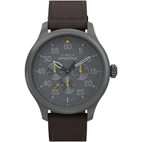 Montre Chronographe Timex Expedition Field – 43mm, Cadran Gris, Bracelet en Tissu Noir | Doucet Latendresse