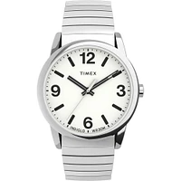 Timex Easy Reader Watch – 35mm White Dial, Silver-Tone Expansion Band | Doucet Latendresse