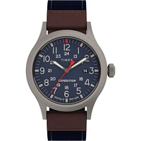Timex Expedition Watch – 40mm Blue Dial, Fabric & Leather Strap | Doucet Latendresse