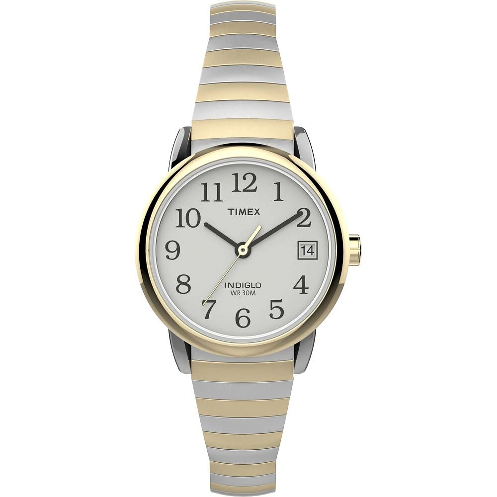 Timex Easy Reader Watch – 25mm White Dial, Two-Tone Expansion Band | Doucet Latendresse