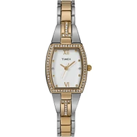 Timex Two-Tone Crystal Accent Watch – 20mm White Dial, Tonneau Case | Doucet Latendresse