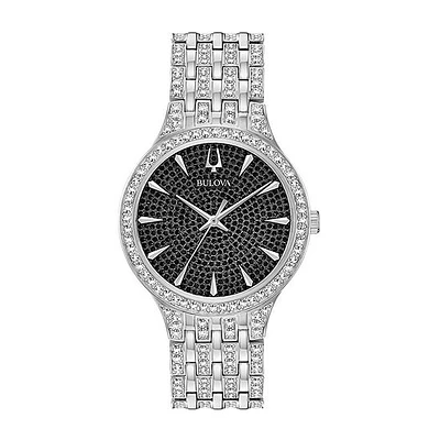 Bulova – 40mm Stainless Steel Black Crystal Dial Watch | Doucet Latendresse