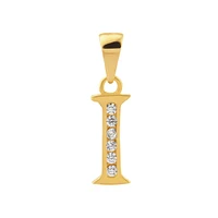 14K Gold Cubic Zirconia Initial 