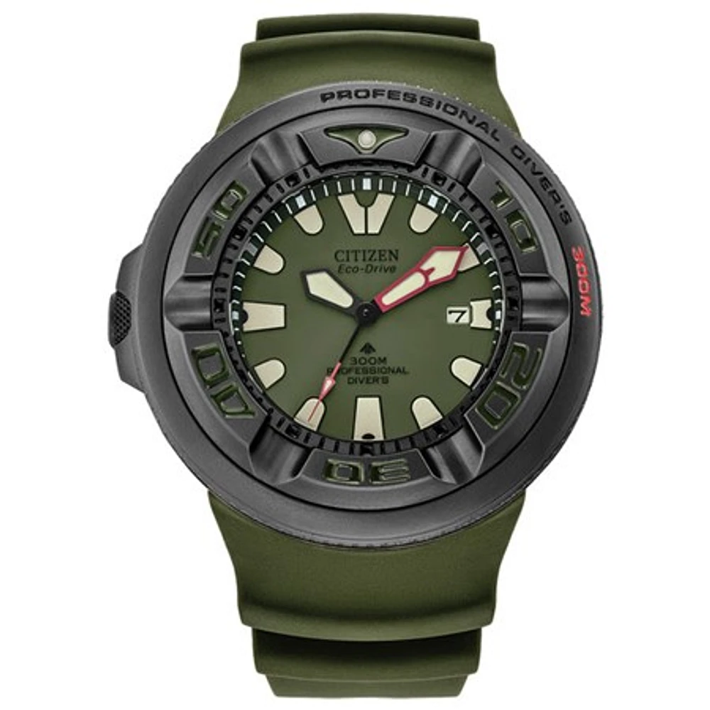 Citizen Eco-Drive Promaster Diver – 48mm Black and Olive Green 300M Watch | Doucet Latendresse