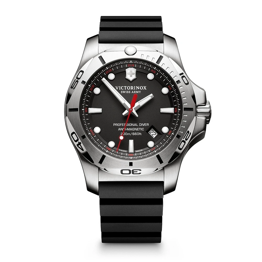 Montre de Plongée Professionnelle Victorinox en Acier Inoxydable avec Bracelet en Caoutchouc Noir – 43mm | Doucet Latendresse