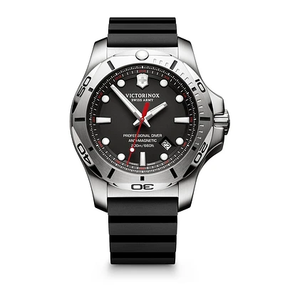 Montre de Plongée Professionnelle Victorinox en Acier Inoxydable avec Bracelet en Caoutchouc Noir – 43mm | Doucet Latendresse