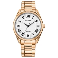Citizen Eco-Drive Rose Gold Tone Stainless Steel Watch – Roman Numerals, 30mm | Doucet Latendresse