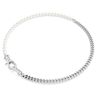 Collier Swarovski Dextera Chaîne 2 Tons et Perles. Color: blanc | Doucet Latendresse