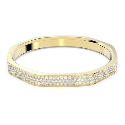 Swarovski Dextera Gold-Tone Octagon Pavé Crystal Bangle – 6.5
