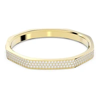 Bracelet Rigide Octogonal Swarovski Dextera Ton Doré avec Cristaux Pavé – 6.5