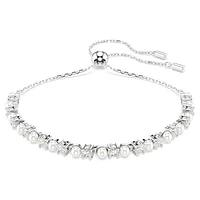 Swarovski Matrix Rhodium-Plated Adjustable Tennis Bracelet with Crystal Pearls & Round-Cut Crystals – 4 ?