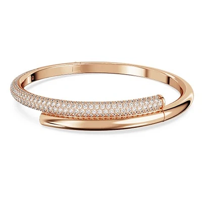 Swarovski Dextera Rose Gold-Tone Pavé Crystal Crossover Bangle with Magnetic Closure – 6 ?