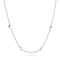 Collier Acier Inoxydable avec Charms Lune et Étoile. Color: blanc | Doucet Latendresse