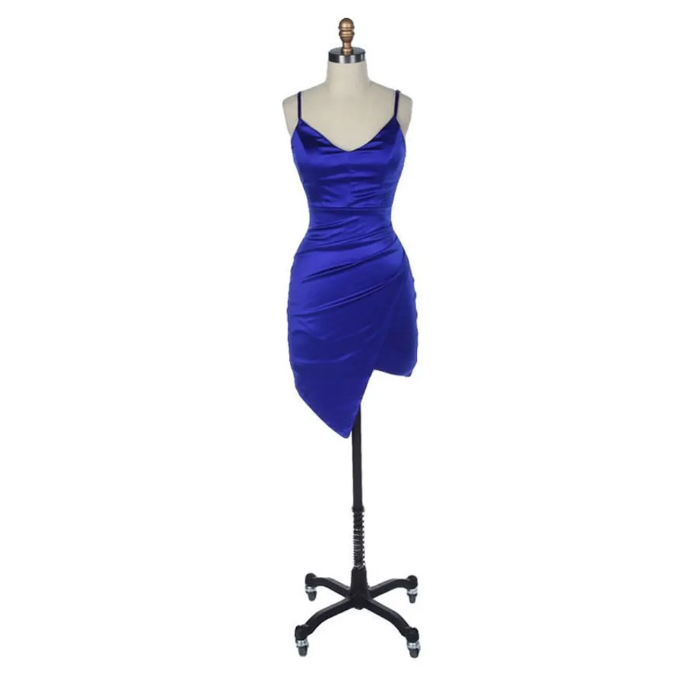 Asymmetric Satin Body-Con Dress (Extended Sizes Available)