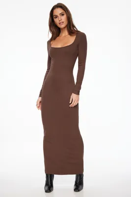 Selena Long Sleeve Ribbed Maxi Dress