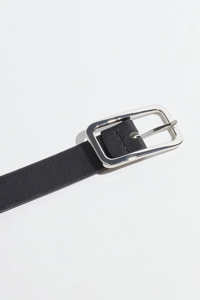 Skinny Round Square Buckle Belt