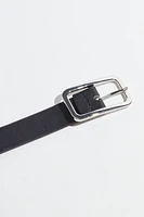 Skinny Round Square Buckle Belt