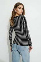 Ribbed Long Sleeve T Shirt