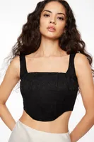 Saige Lace Square Neck Corset Top