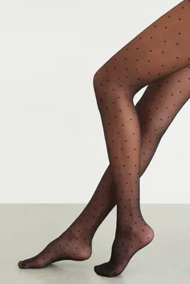 Sheer Dotted Fishnet Tights