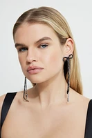 Oversized Hanging Gem Bow Earrings