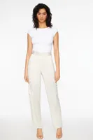 Izabel Satin Straight Leg Cargo Pants