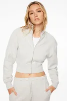 Cropped Zip Up Sweatshirt