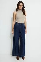 Heidi Pleated Wide Leg Jeans