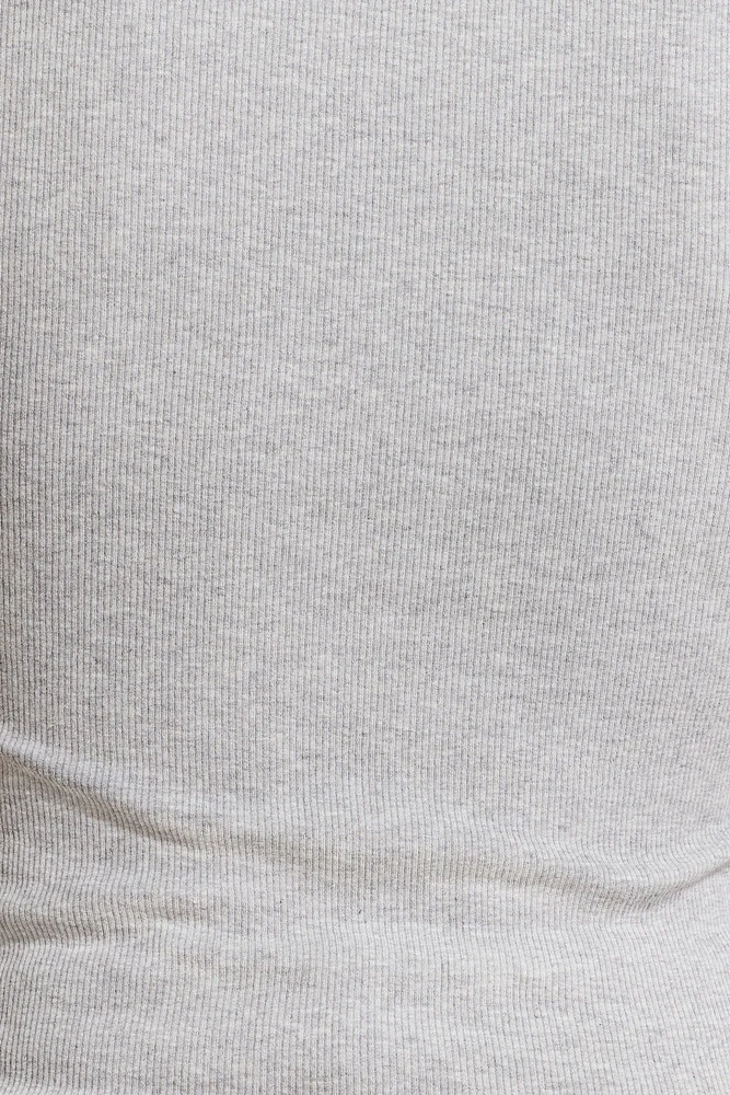 Ribbed Crewneck Hip T-Shirt