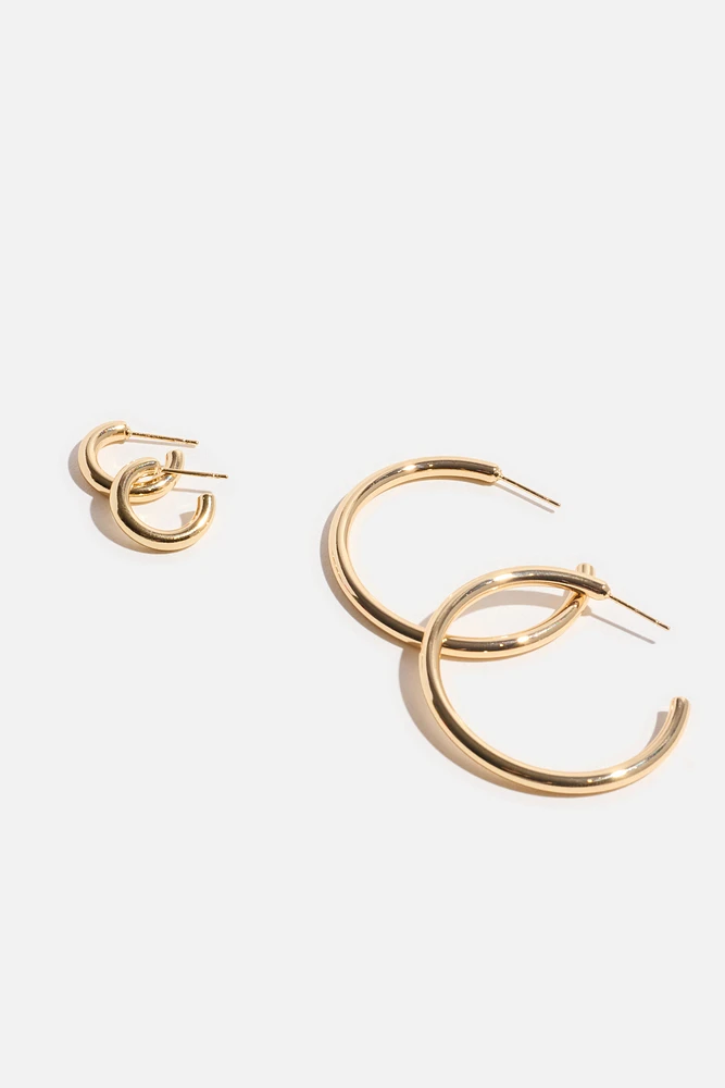 2-Pack Tubular Hoop Earrings