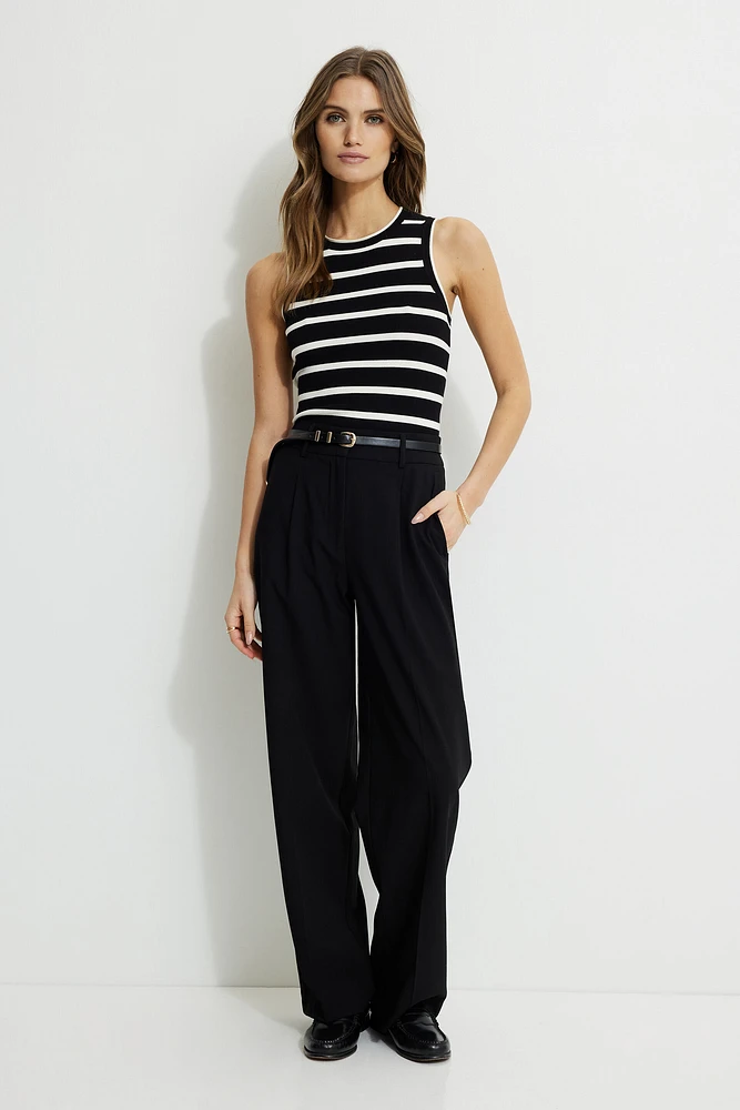 Ribbed Rolled Hem Tank